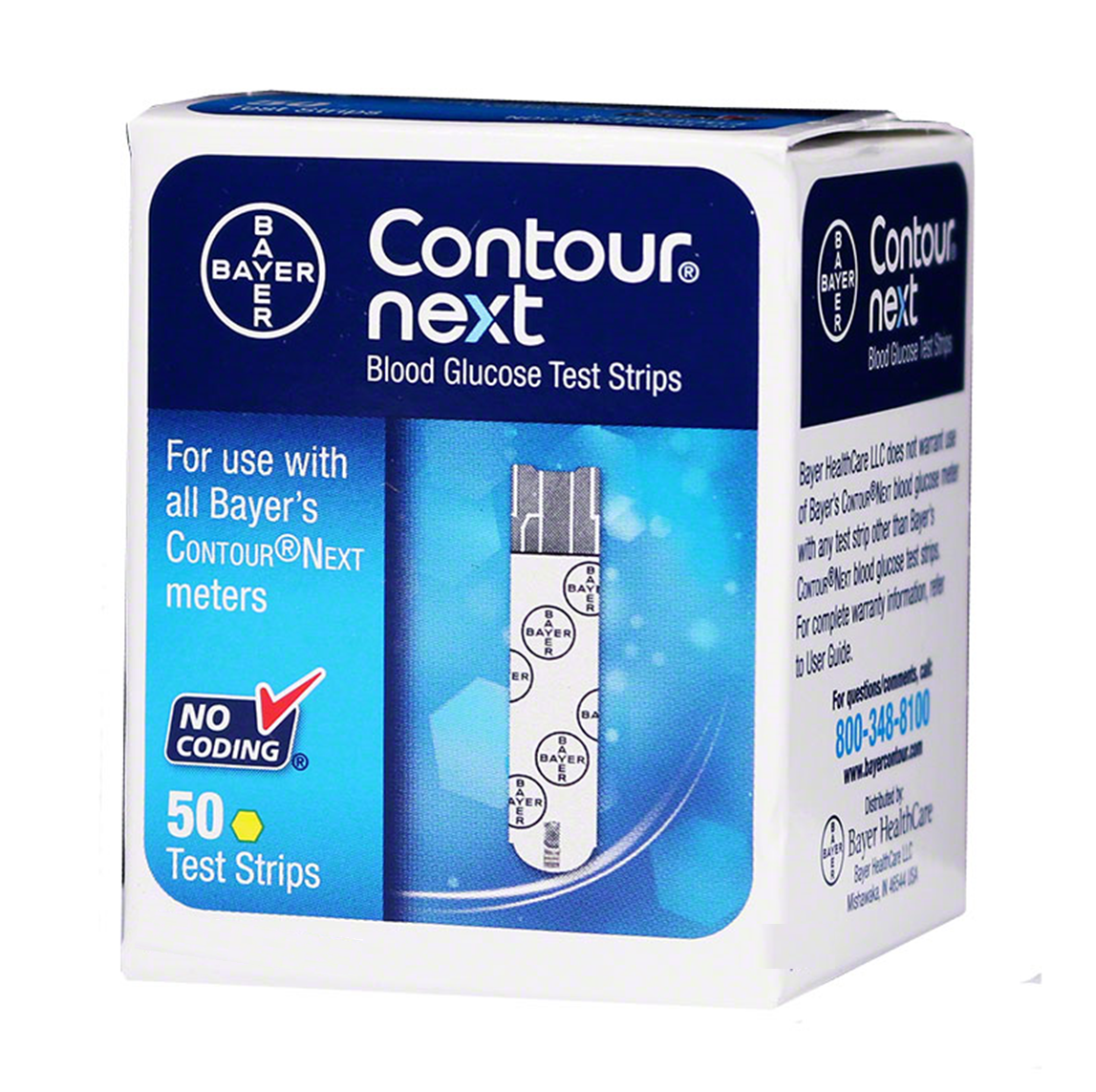Bayer Contour Next Blood Glucose Test Strips – 50 Pack – Accurate Diabetes Monit