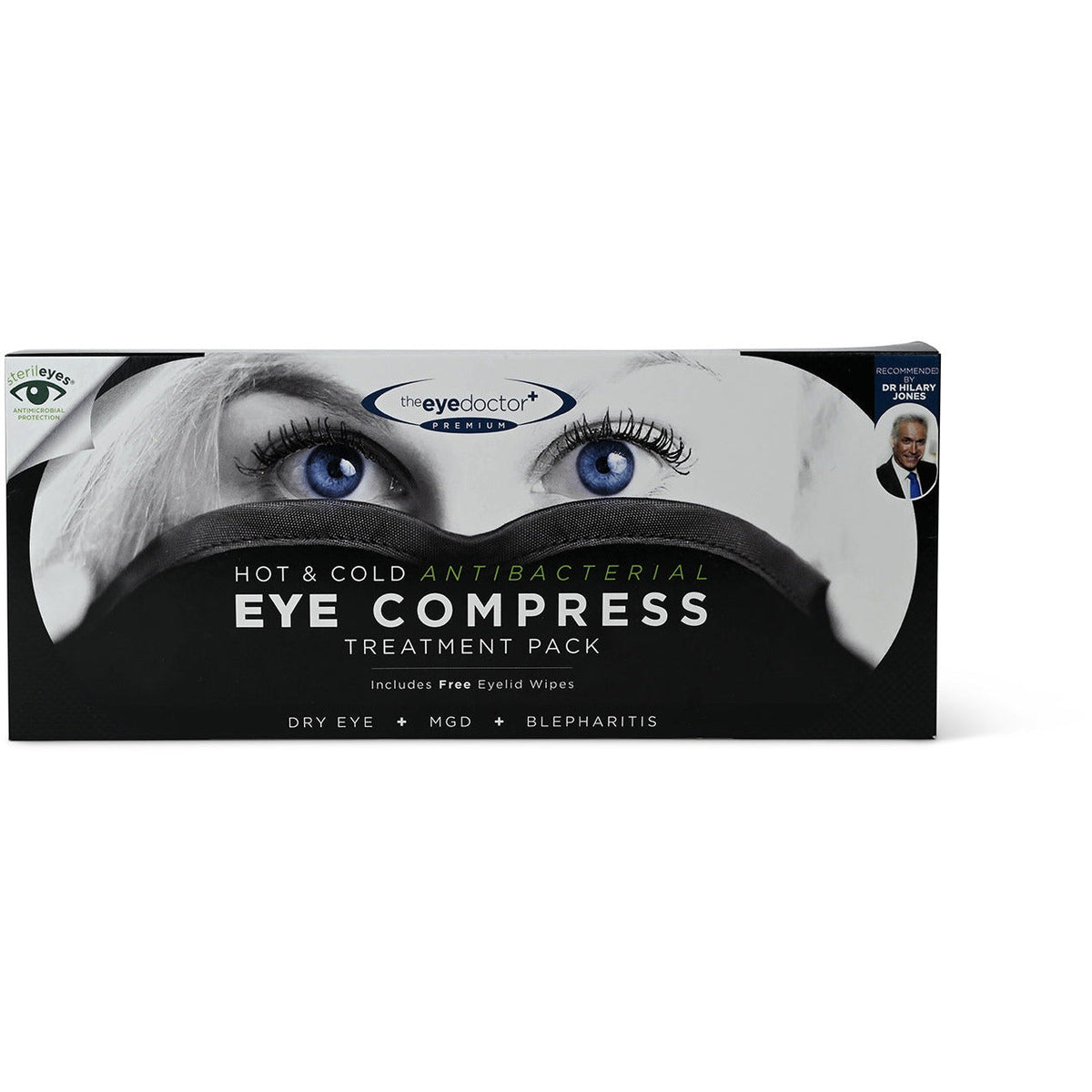 The Eye Doctor Premium Antibacterial Hot Eye Compress. Unit pack pictured; select the quantity stated in the listing.