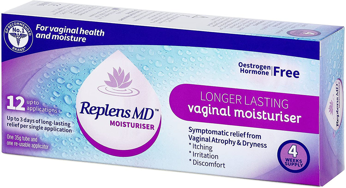 Replens MD Vaginal Moisturiser — 12 Applicators. Unit pack pictured; select the quantity stated in the listing.