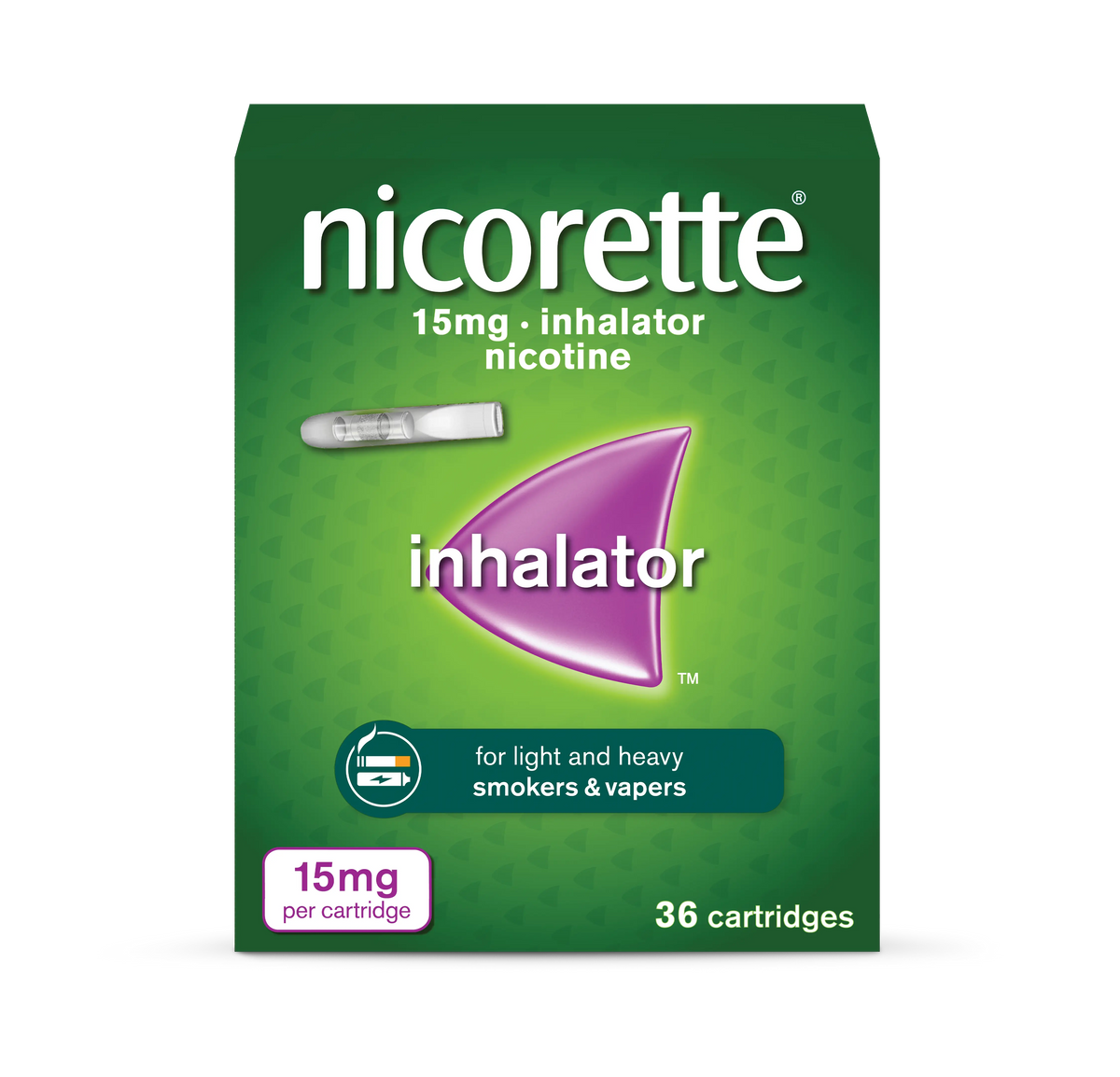 Nicorette 15mg Inhalator Refills 36 Cartridges