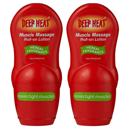 Deep Heat Muscle Massage Roll-On 50ml x2