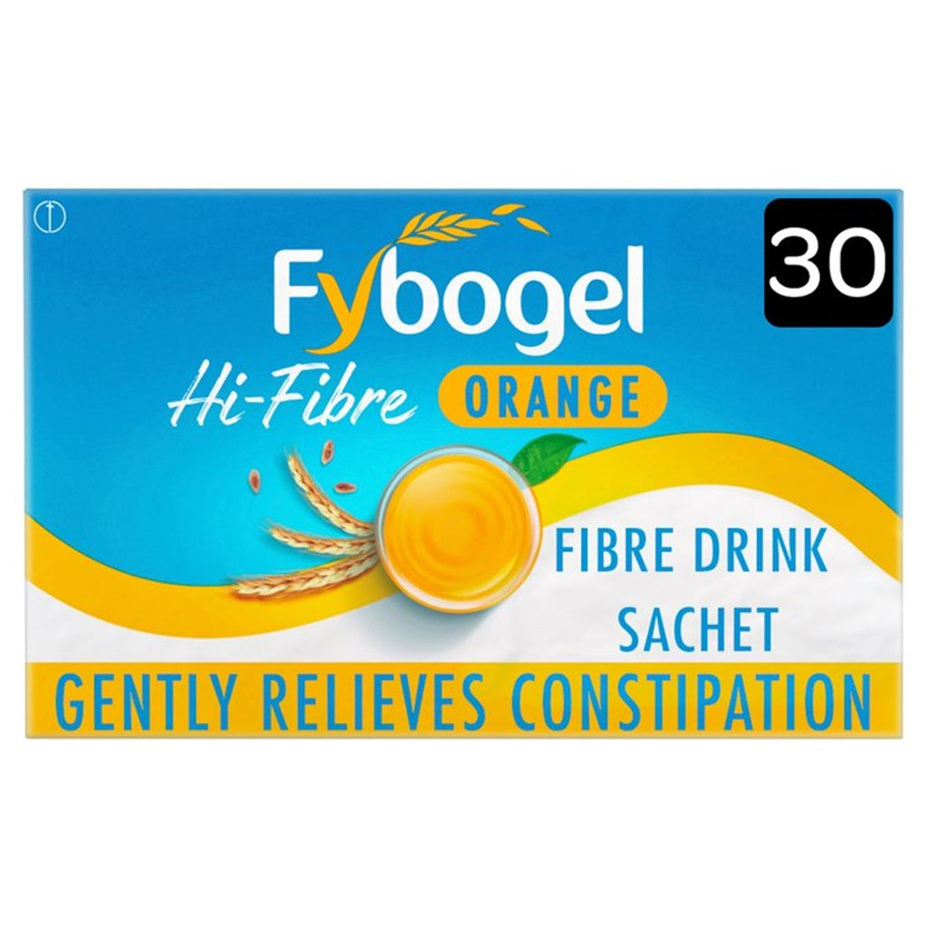 Fybogel Orange Fibre Sachets. Unit pack pictured; select the quantity stated in the listing.