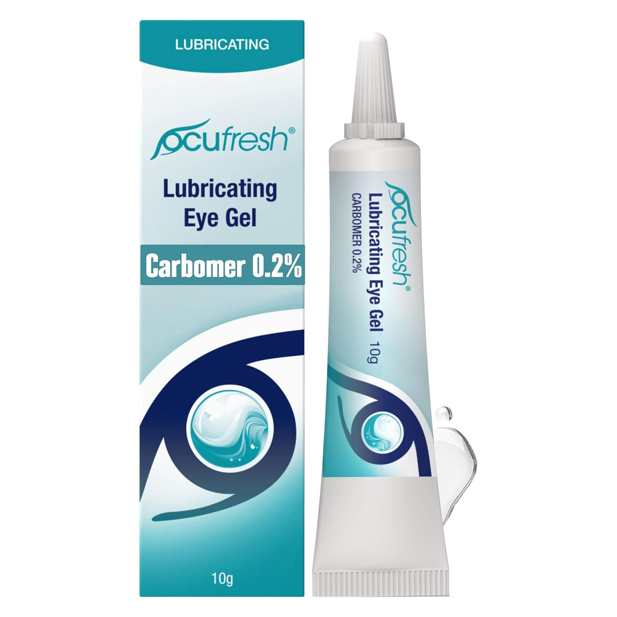 Ocufresh Lubricating Eye Gel, Carbomer 0.2%, 10g tube and box