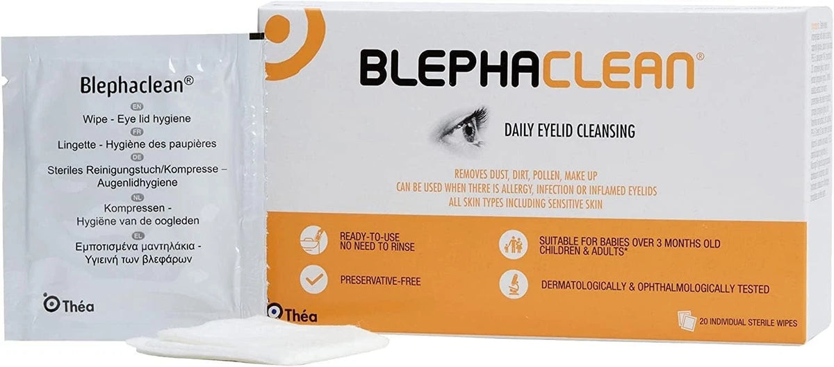 Blephaclean Sterile Eyelid Cleansing Wipes – 20 Pack