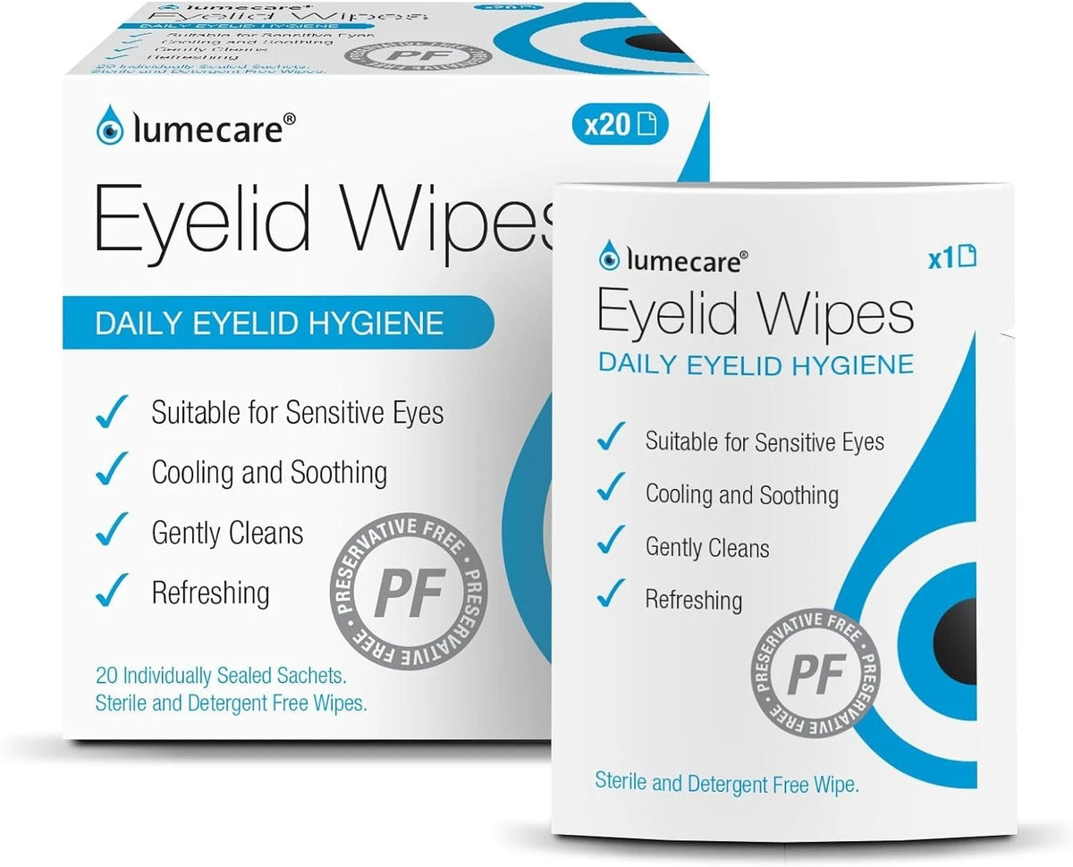 Lumecare Daily Eyelid Cleansing Wipes – 3 × 20 Wipes