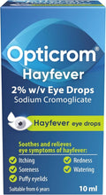 Opticrom Hayfever Eye Drops 2% w/v 10ml