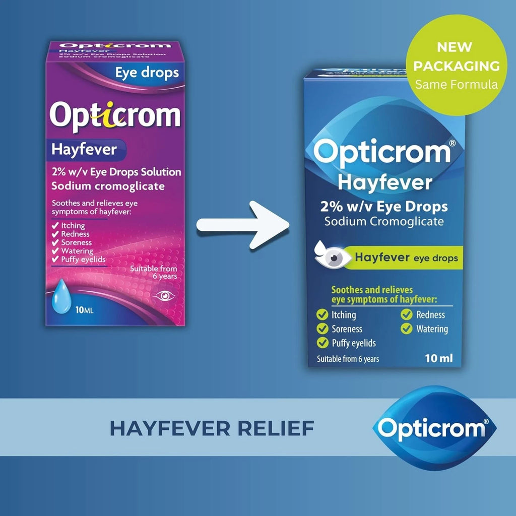 Opticrom Hayfever Eye Drops 2% w/v 10ml