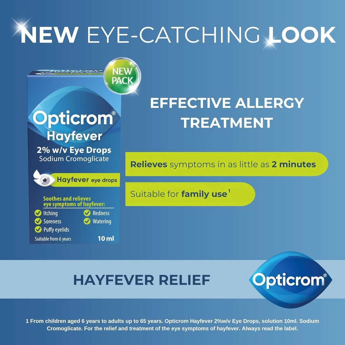 Opticrom Hayfever Eye Drops 2% w/v 10ml