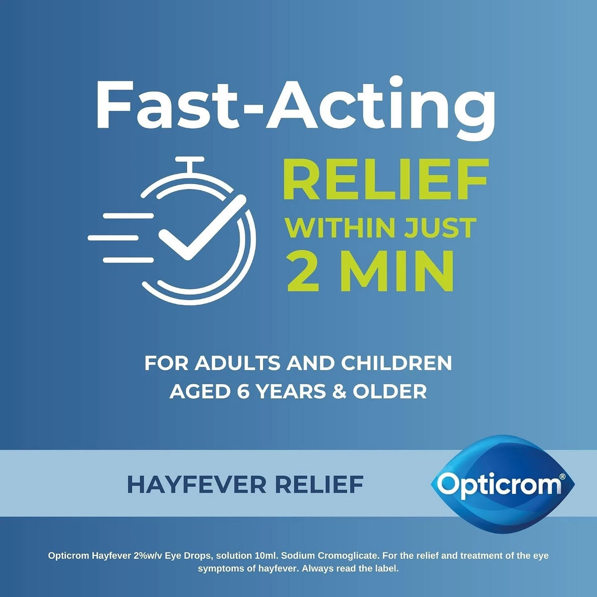 Opticrom Hayfever Eye Drops 2% w/v 10ml