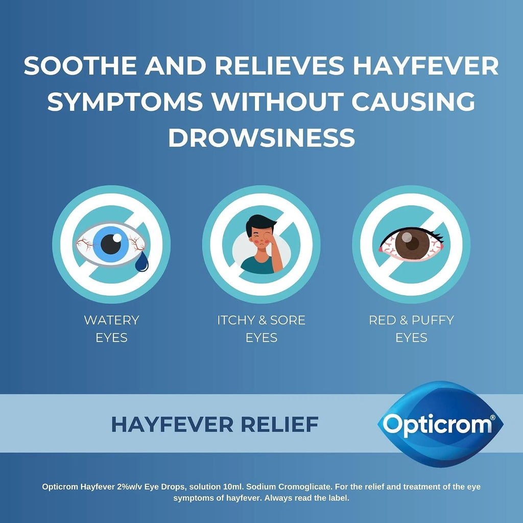 Opticrom Hayfever Eye Drops 2% w/v 10ml