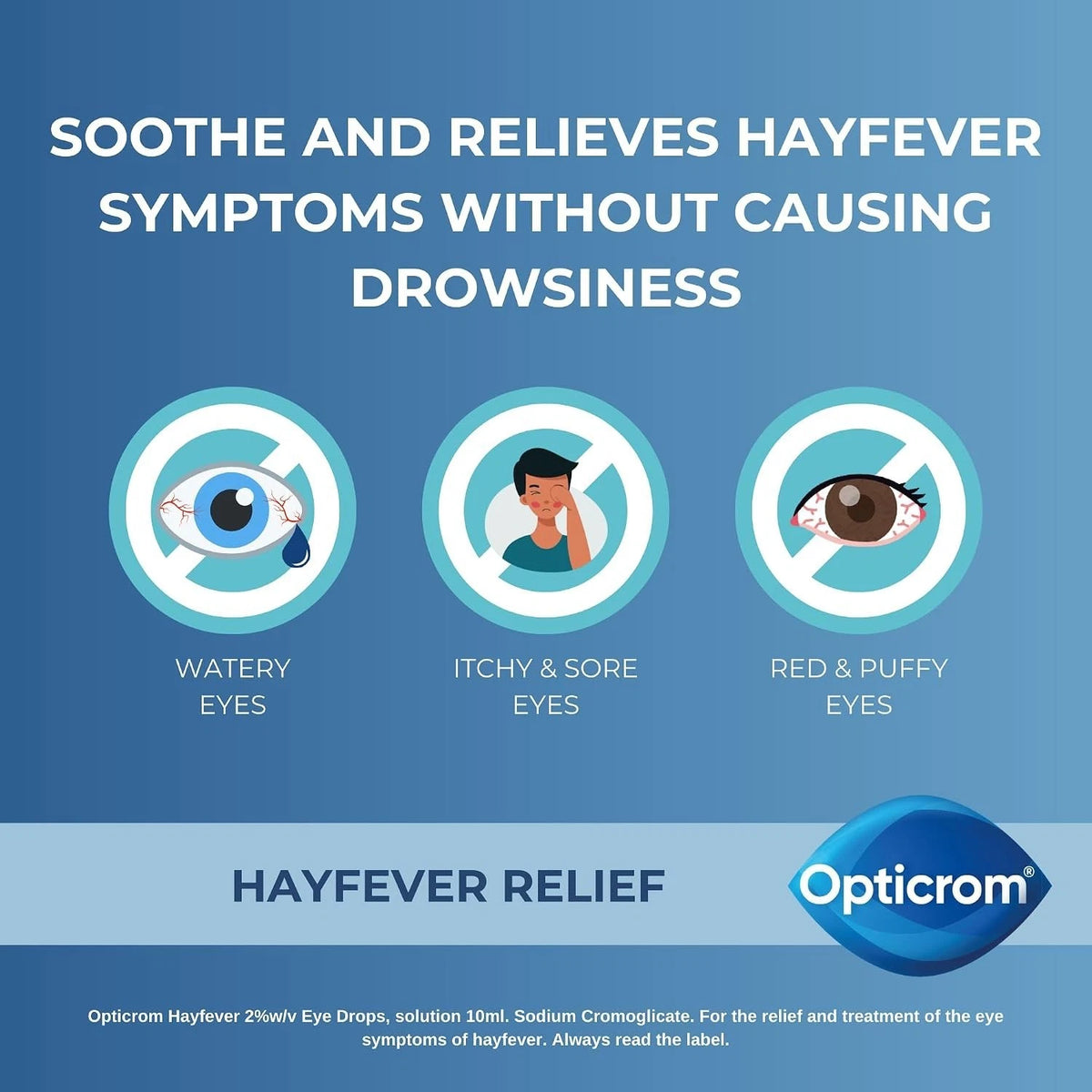 Opticrom Hayfever Eye Drops 2% w/v 10ml
