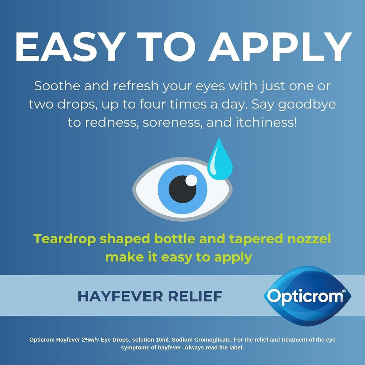 Opticrom Hayfever Eye Drops 2% w/v 10ml