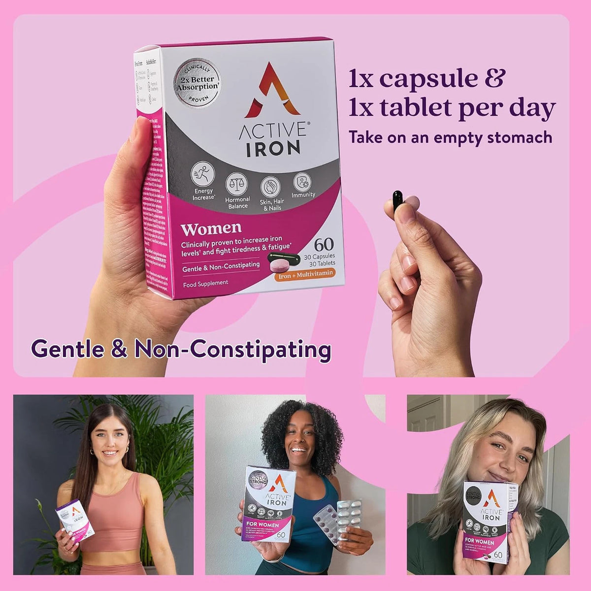 Active Iron 17mg Women’s Multivitamin 60 Capsules